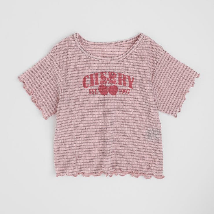 ピンク | シャーリングチェリーロゴプリントミニトップス | URBAN CHERRY
