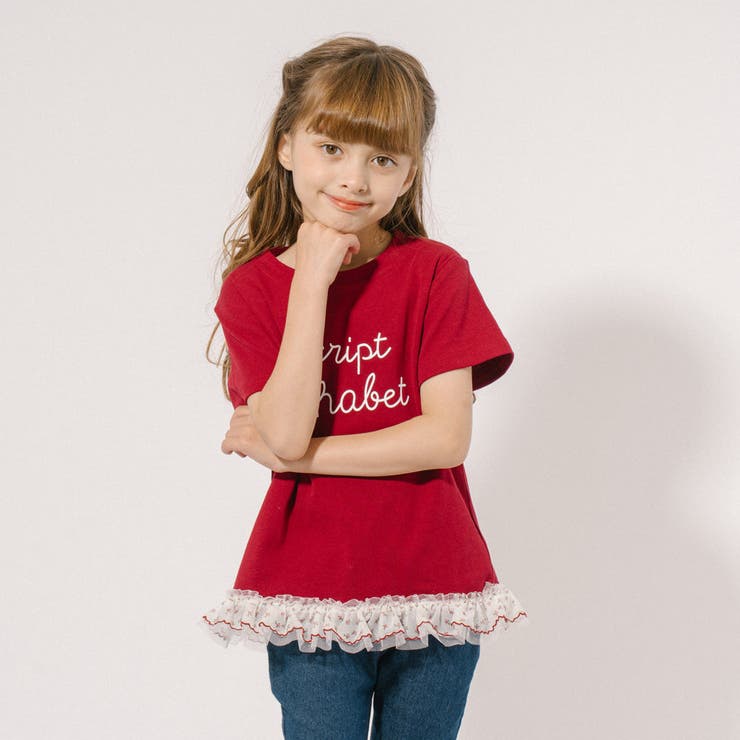 裾フラワーデザインフリルプリントTシャツ | URBAN CHERRY | 詳細画像1 