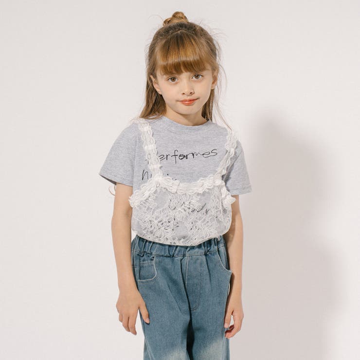 レースキャミドッキングプリントTシャツ | URBAN CHERRY | 詳細画像1 