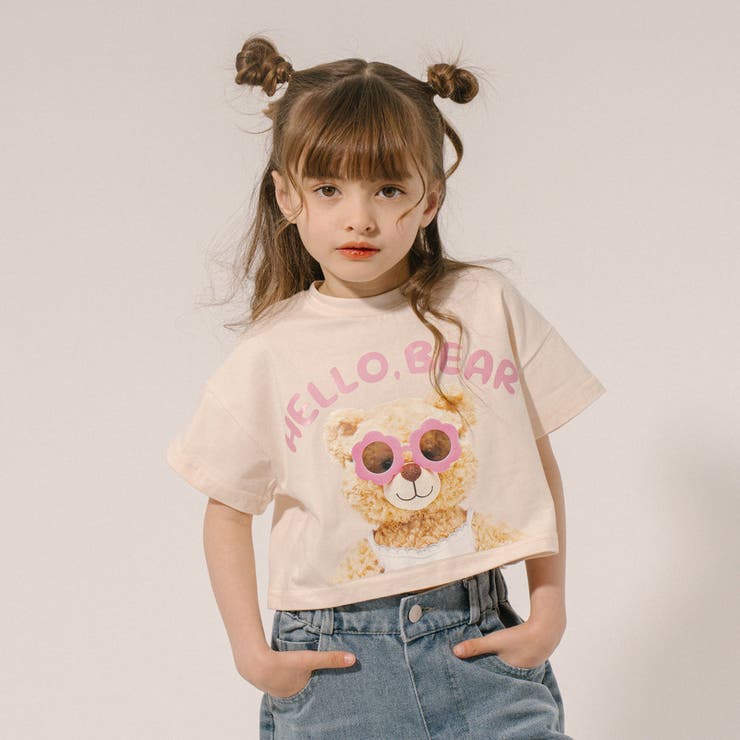 クロップドベアプリントTシャツ[品番：VINK0002530]｜URBAN