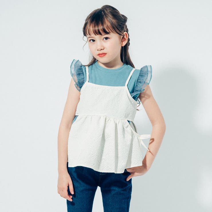 【ふくれジャガード】サイドカットリボンペプラムキャミチュニック | URBAN CHERRY | 詳細画像1 