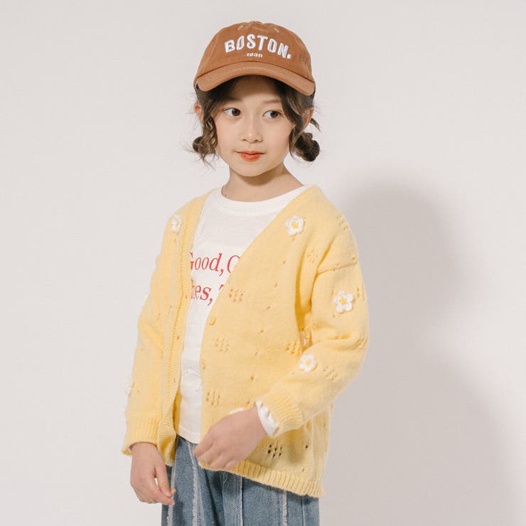 フラワーモチーフニットカーディガン[品番：VINK0003302]｜URBAN