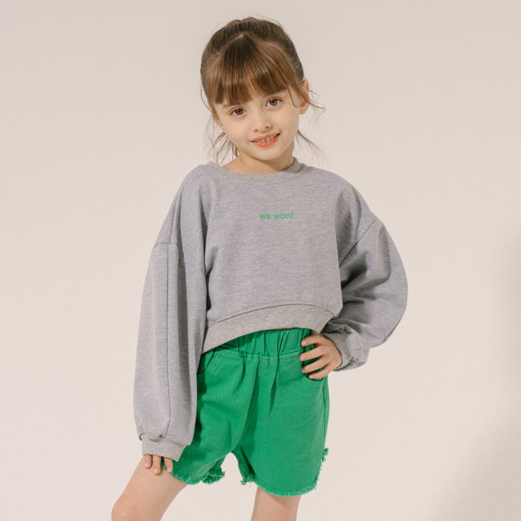 PATOU フロントロゴ クロップド トレーナー PATOU (パトゥ) 裏毛 オーガニックコットン メダイヨンロゴ クロップド