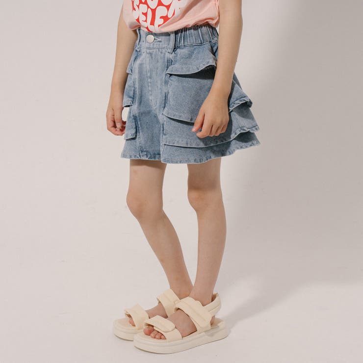 ティアードフリルデニムショートパンツ[品番：VINK0002743]｜URBAN