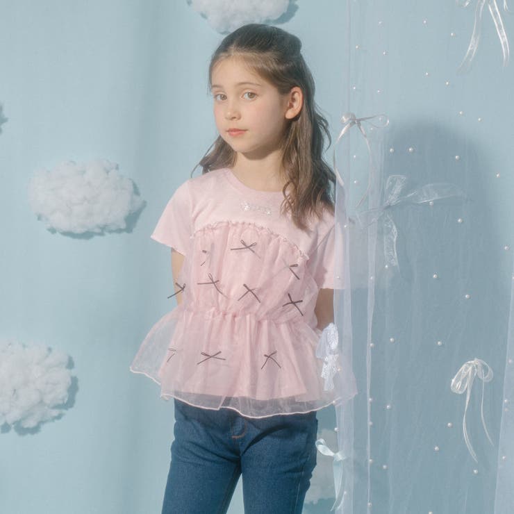 Cherryページ　Tシャツパンツセット　ぬい服 URBAN CHERRY tシャツ 「吸水速乾」キャットプリントクロップドT