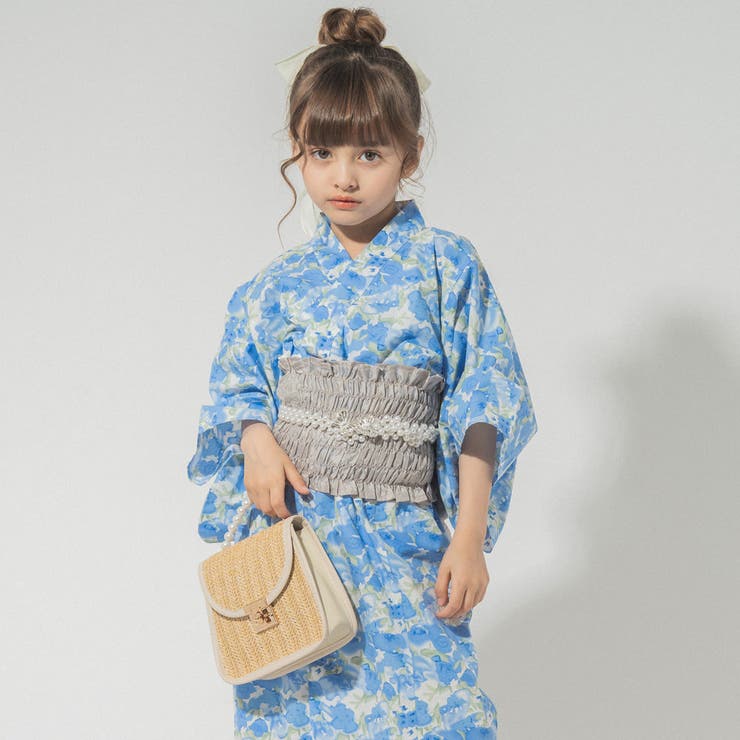 着付け簡単3点セット】2WAY水彩フラワープリント浴衣[品番