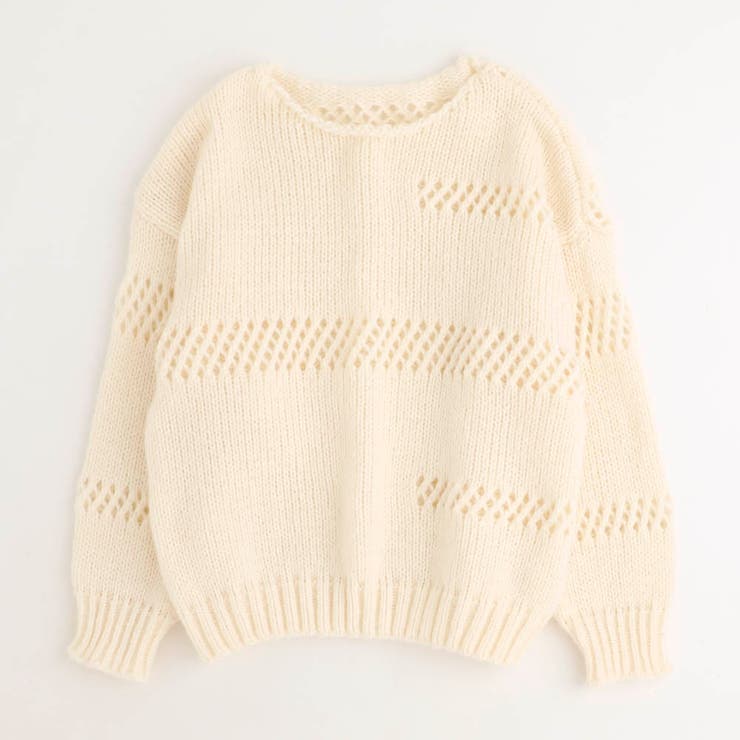 ホワイト | 透かし編みニット | URBAN CHERRY