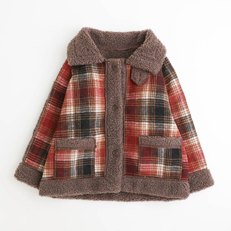 レッド | チェックボアコート | URBAN CHERRY