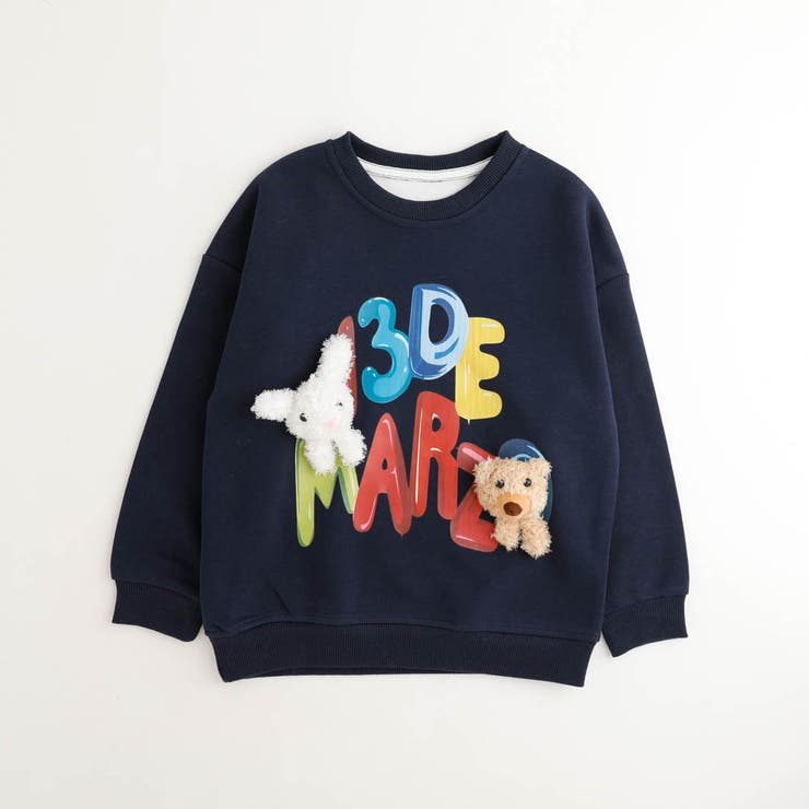 ネイビー | ぬいぐるみ付ロゴプリントトレーナー | URBAN CHERRY