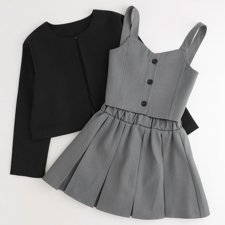 ブラック | 【セレモニーフォーマル3点セット】ボレロ＋ビスチェ＋プリーツスカート | URBAN CHERRY