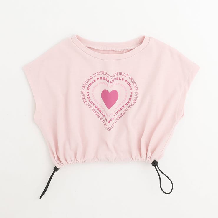 ピンク | 【吸水速乾】クロップドドロップショルダーハートTシャツ | URBAN CHERRY