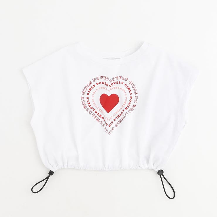 ホワイト | 【吸水速乾】クロップドドロップショルダーハートTシャツ | URBAN CHERRY