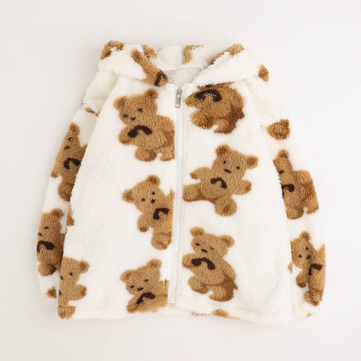 ホワイト | クマさんファージップパーカー | URBAN CHERRY