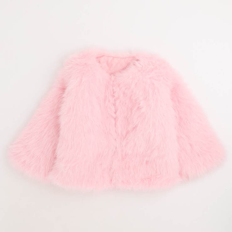 テッドベーカー ファージャケット ノーカラー ビジュー 0 ピンク 未使用級 ノーカラーファージャケット[品番：VINK0004054]｜URBAN CHERRY