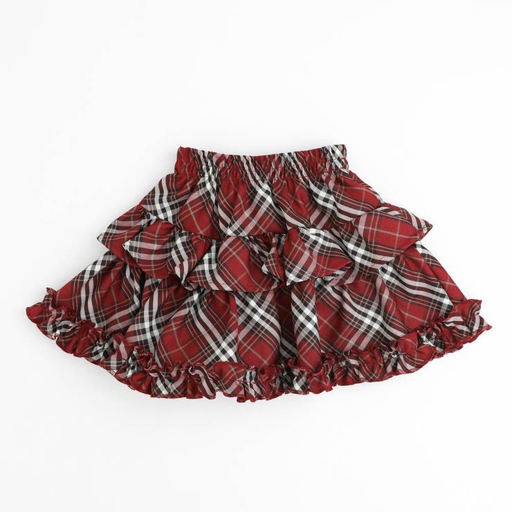 レッド | 【インナーパンツ付き】ティアードフリルチェックスカート | URBAN CHERRY
