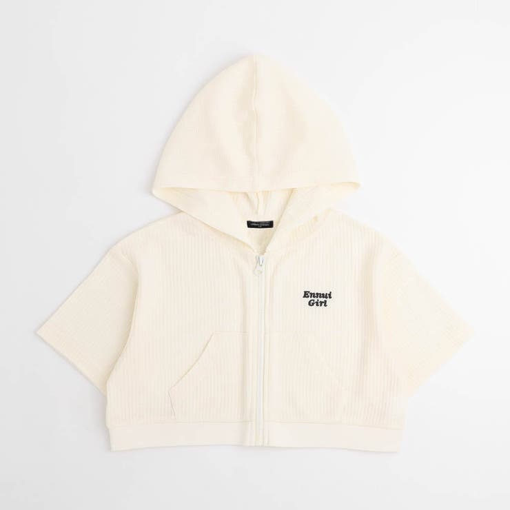 アイボリー | 【さらっと触感】ワッフルクロップドフードパーカー | URBAN CHERRY