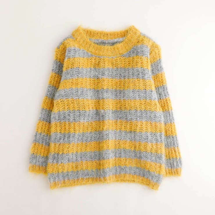 イエロー | ボーダー配色ニット | URBAN CHERRY