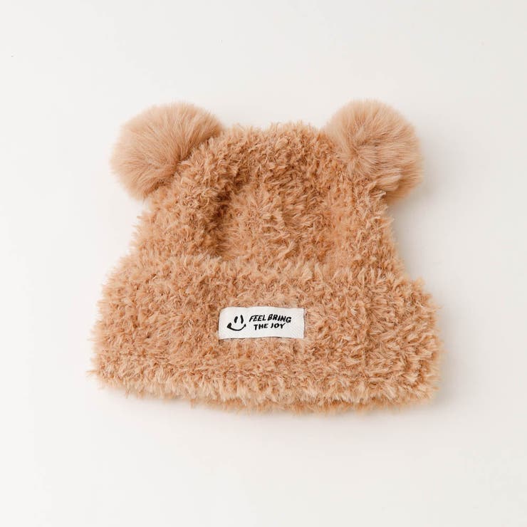 ブラウン | クマ耳ポンポンデザインファーニット帽 | URBAN CHERRY