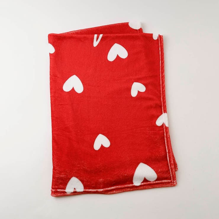 レッド | バイカラーハートロゴデザインブランケット | URBAN CHERRY