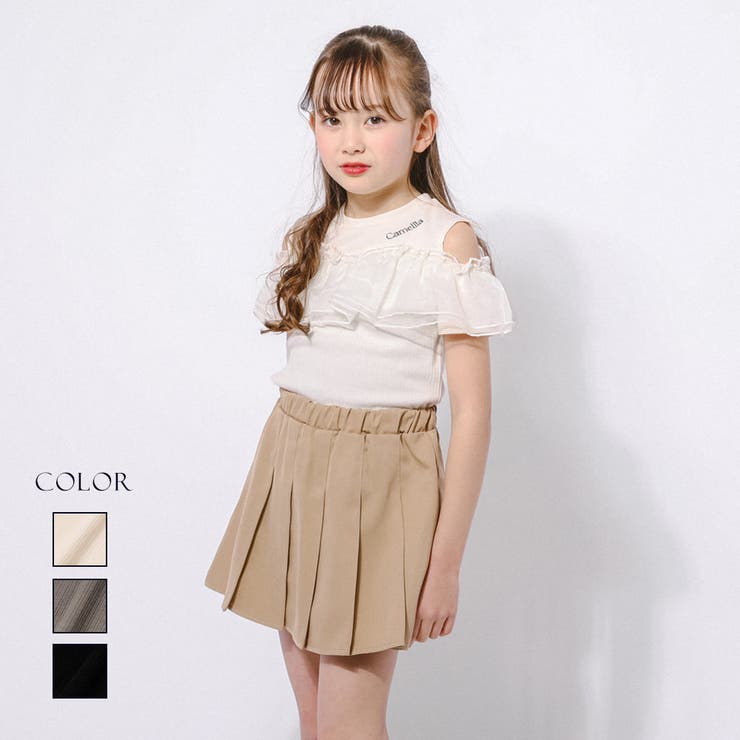 「快適さらリブ素材」カットショルダーシアーフリルリブトップス | URBAN CHERRY | 詳細画像1 