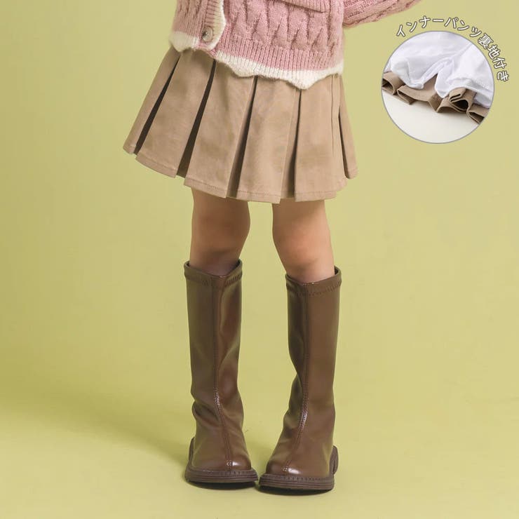 プリーツプリーズ　キュロットスカート セール・アウトレット】ストレッチ ボックスプリーツ キュロット