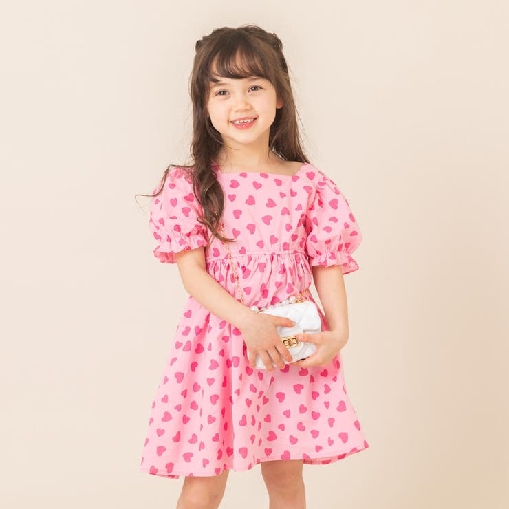 バックリボンデザインパフスリーブハートワンピース 品番 Vink Urban Cherry アーバンチェリー のキッズ ファッション通販 Shoplist ショップリスト