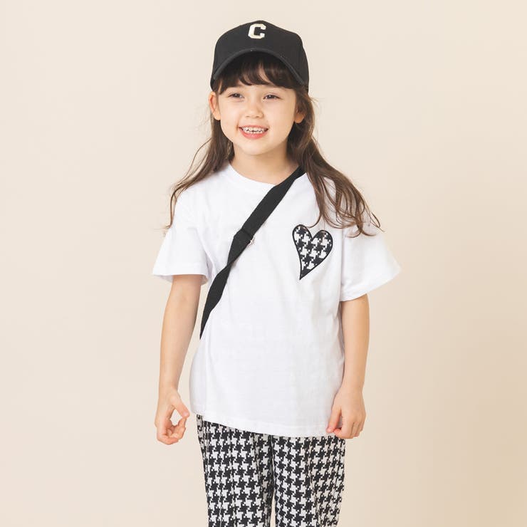 ハートロゴTシャツ＋千鳥格子柄パンツセット | URBAN CHERRY | 詳細画像1 