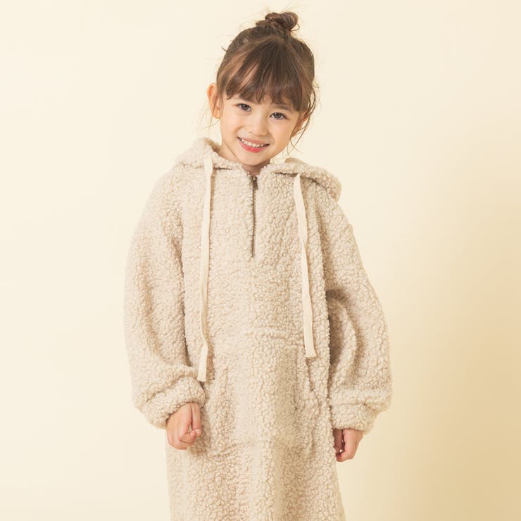 もこもこボアハーフジップフードワンピース[品番：VINK0001298]｜URBAN