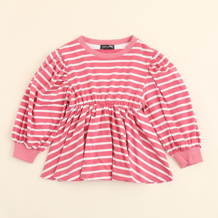 ピンク | ペプラムボーダートップス | URBAN CHERRY