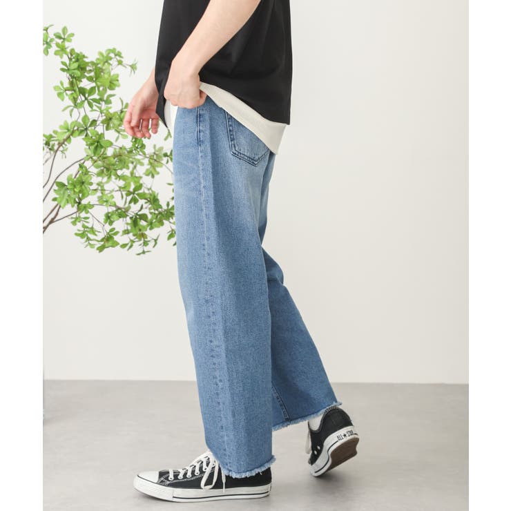 セットアップ対応』カットオフデニムクロップドパンツ[品番