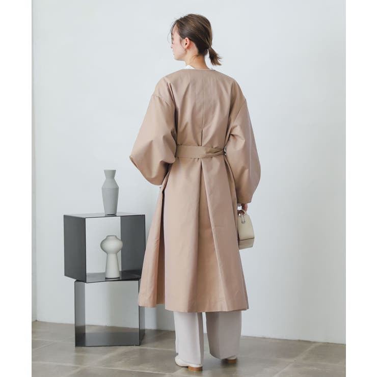 イエナ／ほぼ新品❤️ノーカラーコクーンコート36 アイボリー