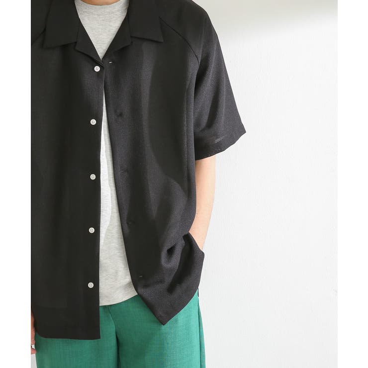 シアーメッシュオープンカラーシャツ(5分袖)[品番：UBRW0008890 