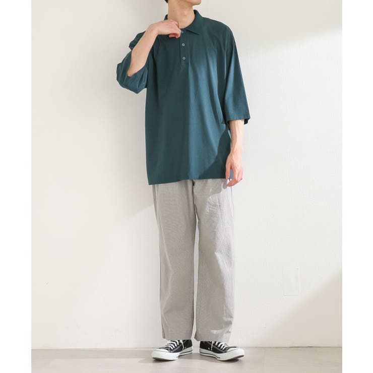 コットンリネンチェックダブルタックパンツ[品番：UBRW0009224