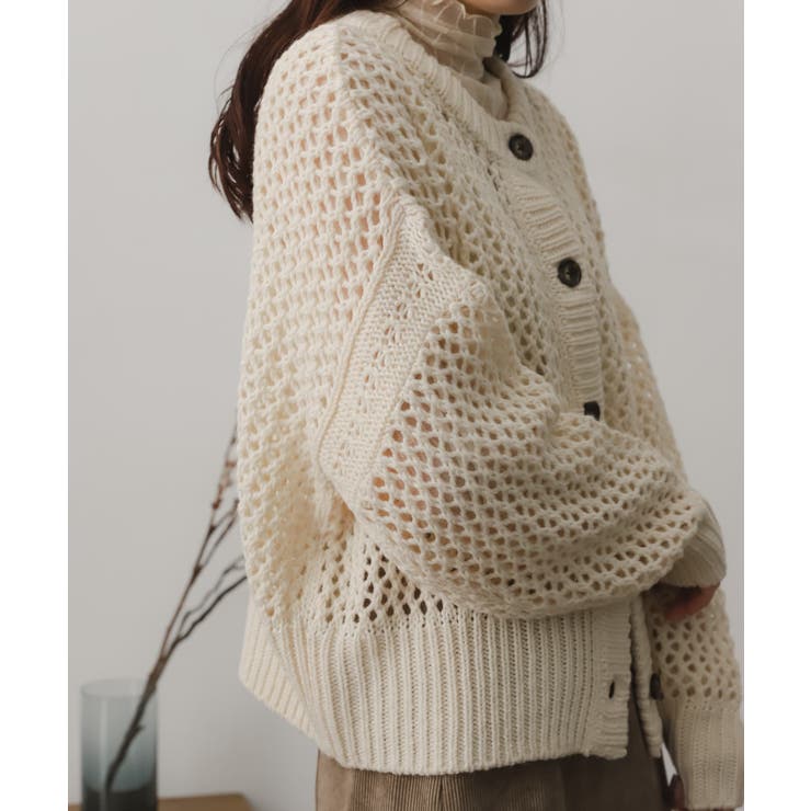 カシミヤタッチメッシュカーディガン[品番：UBRW0009650]｜SENSE
