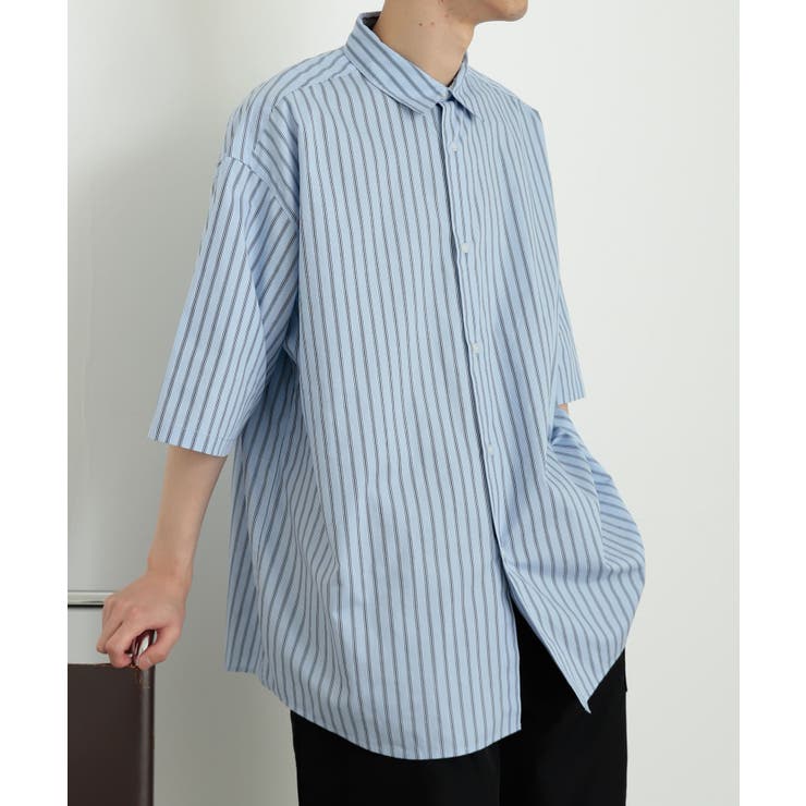 ビスチェライクシャーリングシャツ(ストライプ)｜ファッション
