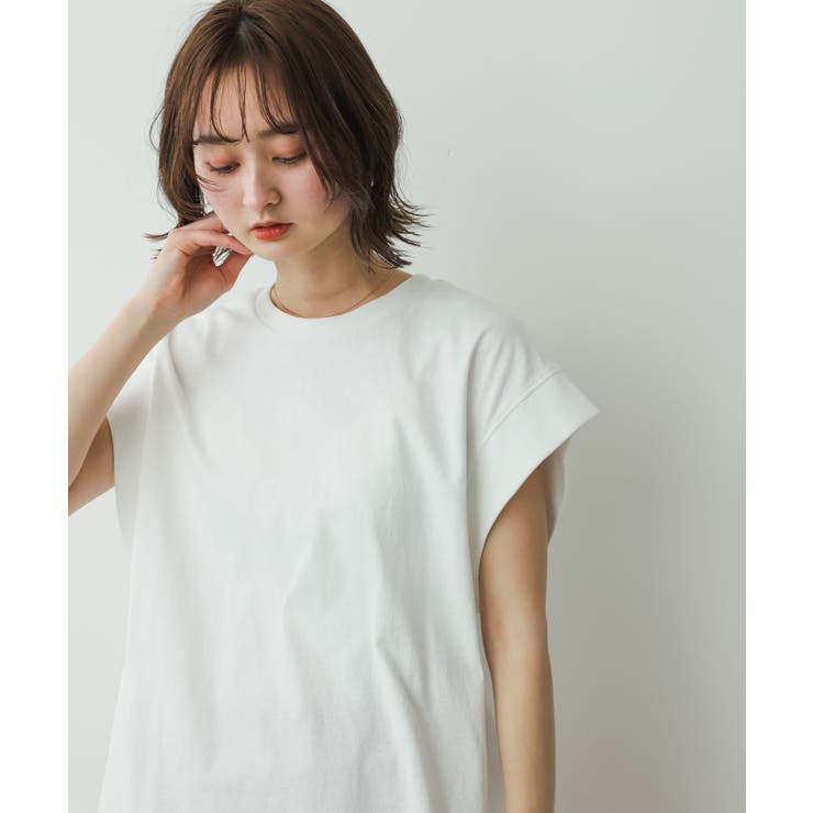 OFF WHITE】USAコットンフレンチスリーブTシャツ[品番：UBRW0010336