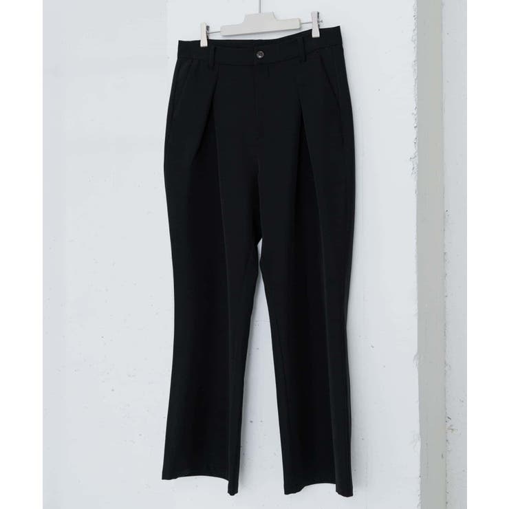 ORIGINAL) インバーテッドタックワイドスラックス (black