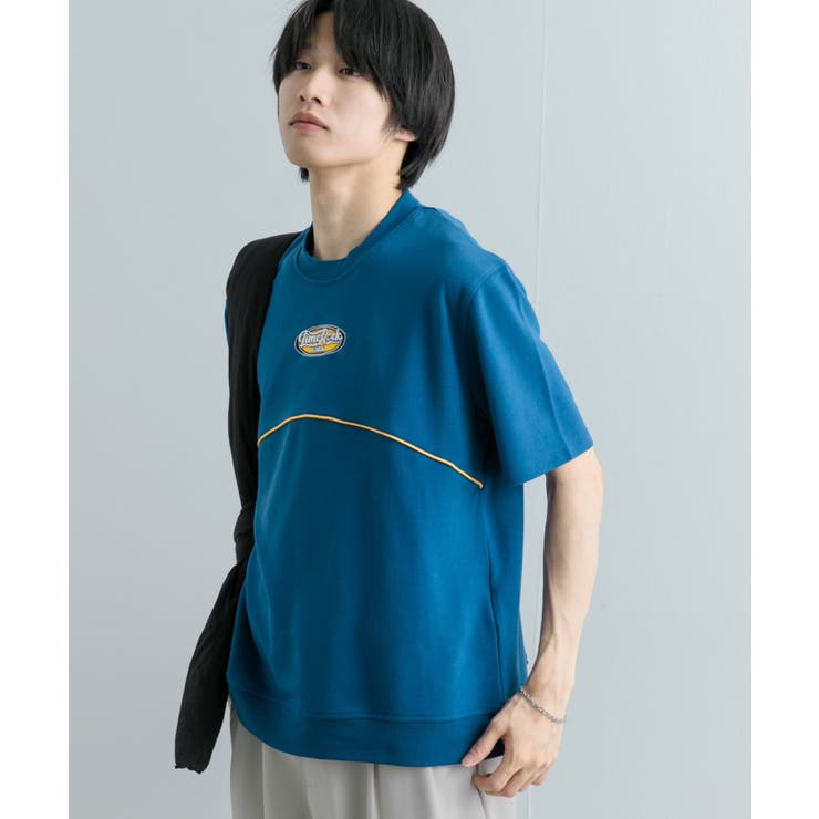 ブロックドデザインTシャツ(5分袖)[品番：UBRW0011884]｜SENSE
