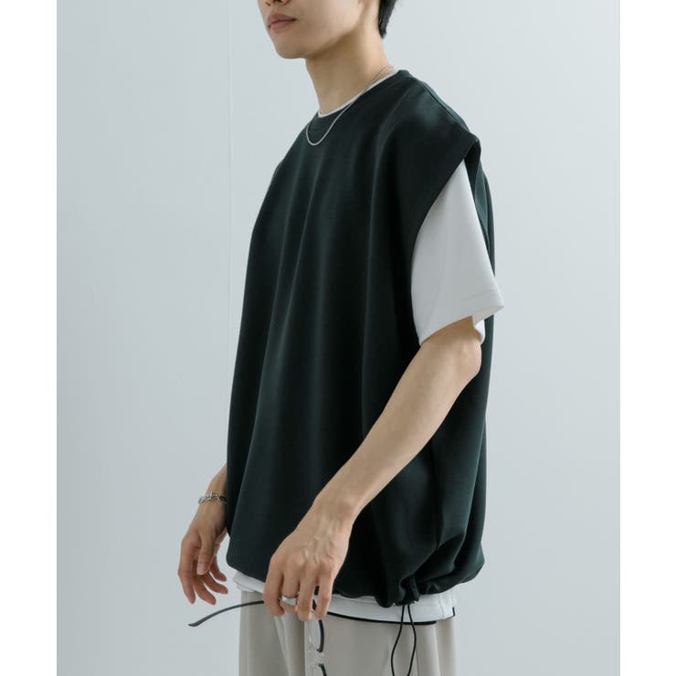 エクストラルーズドローコードノースリーブTシャツ[品番