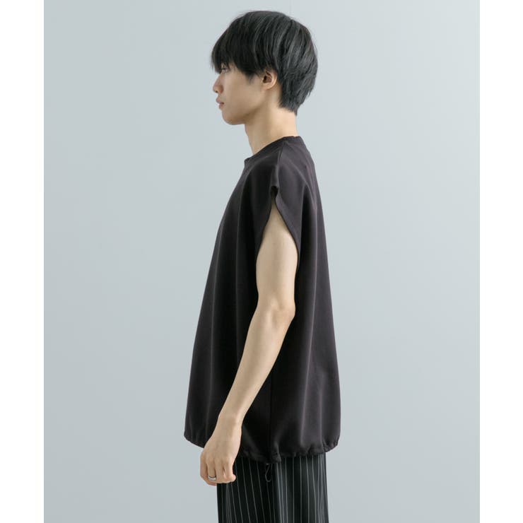 セール 登場から人気沸騰 エクストラルーズドローコードノースリーブTシャツ[品番 レディースウェア