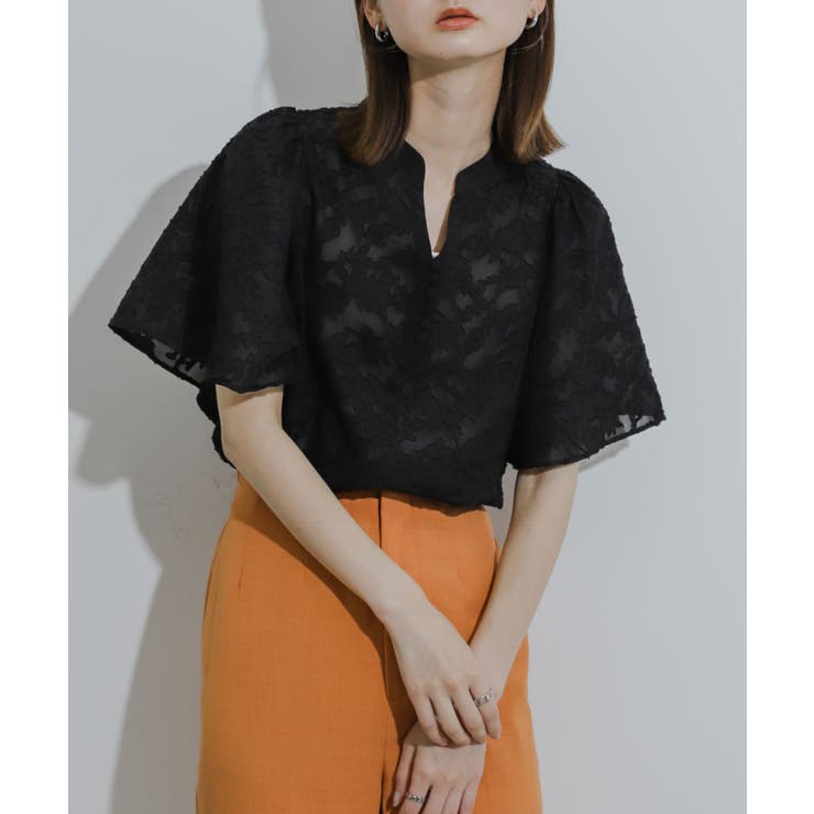 OHGA FLOWER BLOUSE オーガ フラワー ブラウス ジャガード