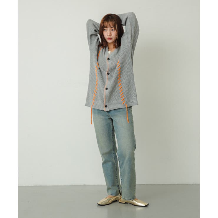 ユニセックス』ブランケットステッチカーディガン[品番