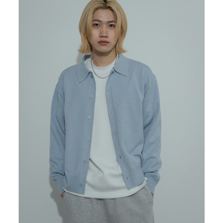 ユニセックス』『洗濯可』ストレッチシャツカーディガン[品番