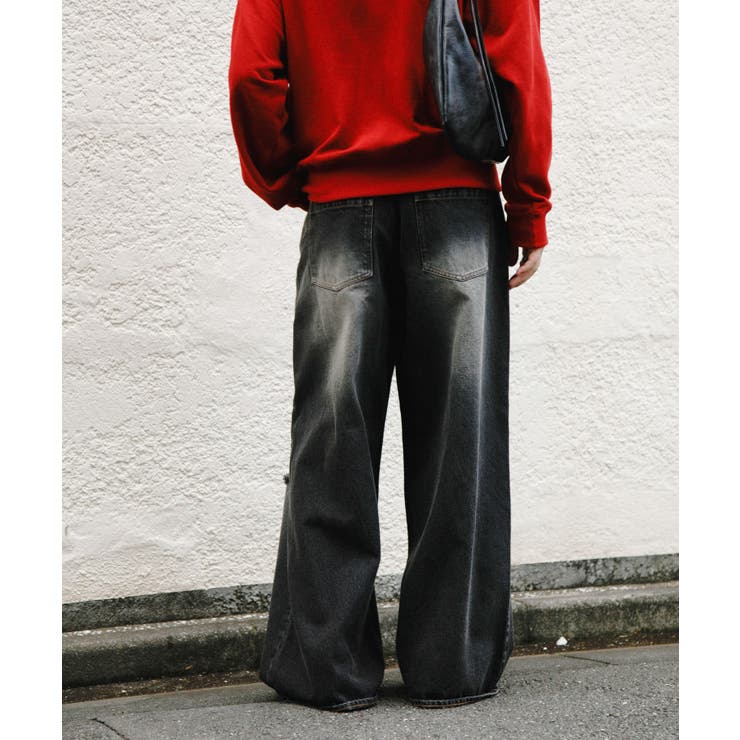 BADWAY ブラック ダメージワイドパンツ BADWAY OFFICIAL ONLINE STORE – YZ