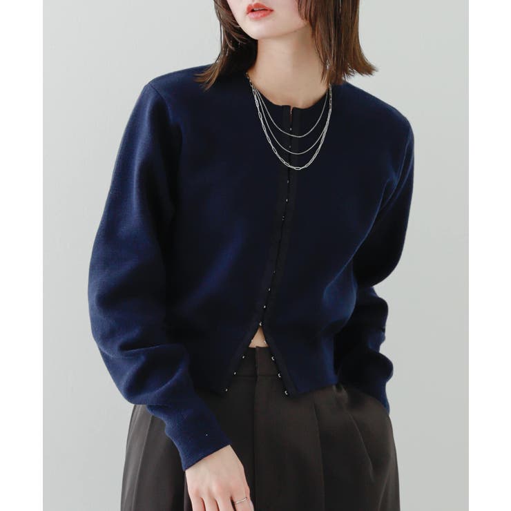 フロントホックストレッチカーディガン[品番：UBRW0012398