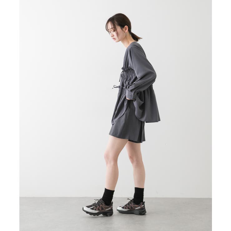 ギャザーリボンチュニックブラウス[品番：UBRW0012933]｜SENSE