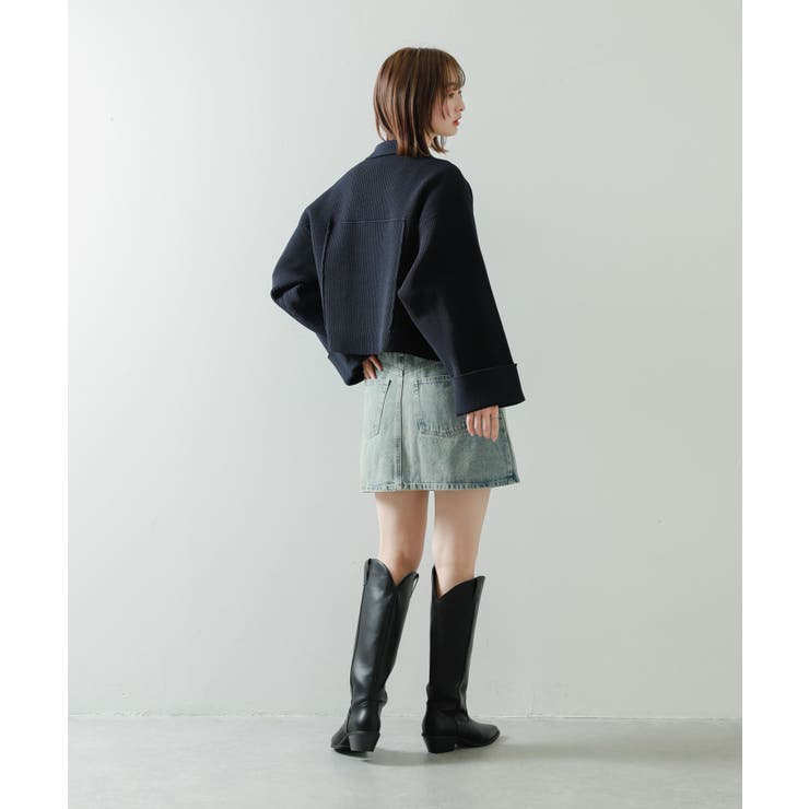 楽天市場】【50%OFF】ノーカラー Vネック ニットジャケット