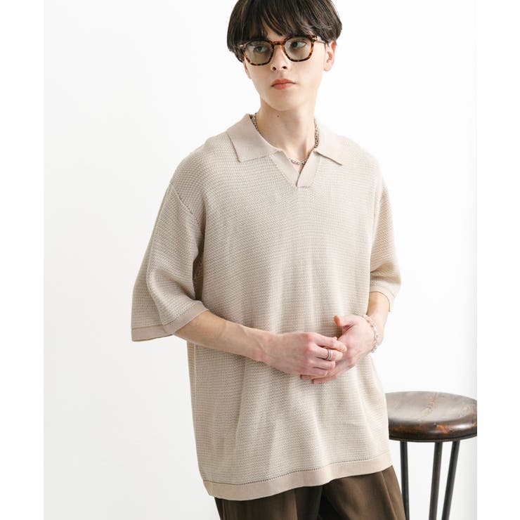 ユニセックス』『洗濯可』ミックススキッパーニット[品番