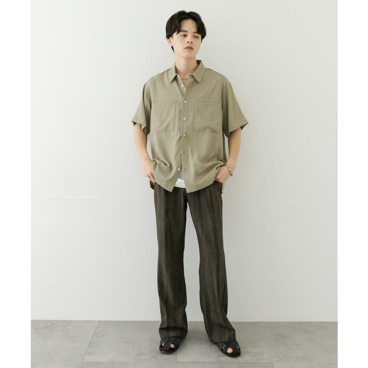 24SS】MEN DOT MESH COOL ワイドスプレッドカラー 半袖