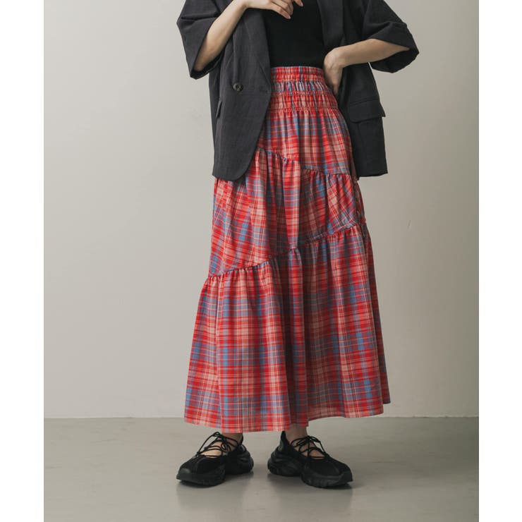 ZW COLLECTION チェック柄ミディ丈スカート - カーキ | ZARA